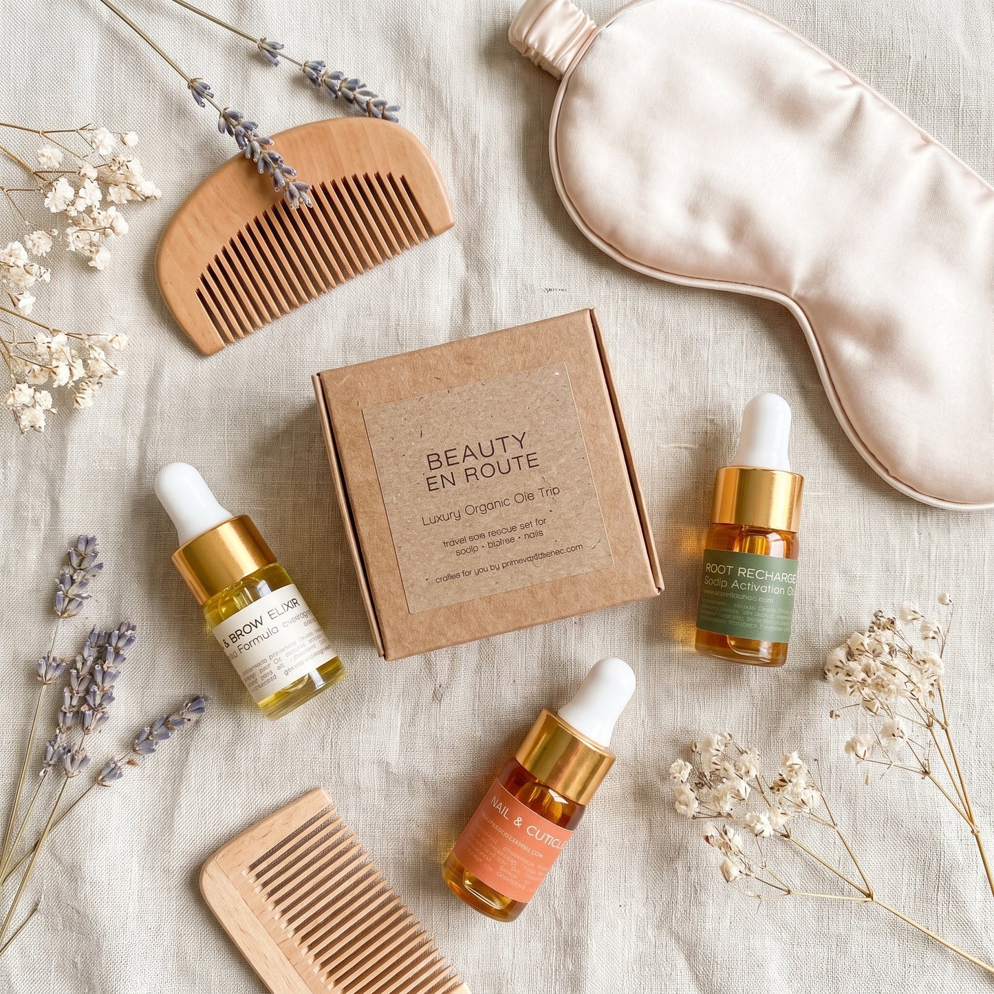 Beauty En Route - Organic Travel Oil Trio | Lash, Scalp & Cuticle Ritual
